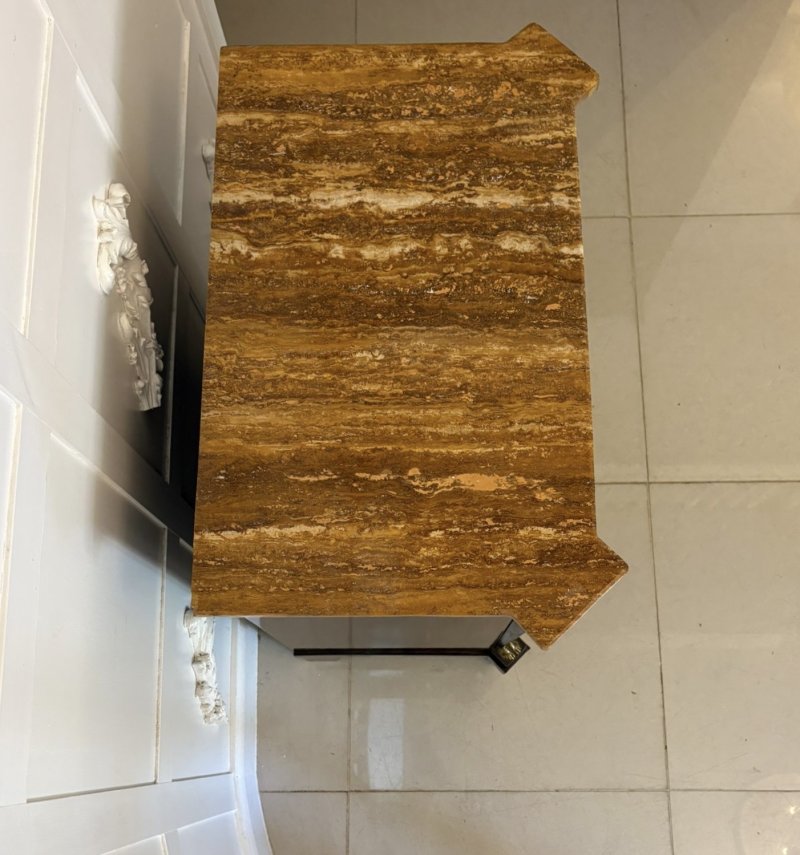 Antique 19th Century French Quality Figured Mahogany Marble Top Side Cabinet - Image 9